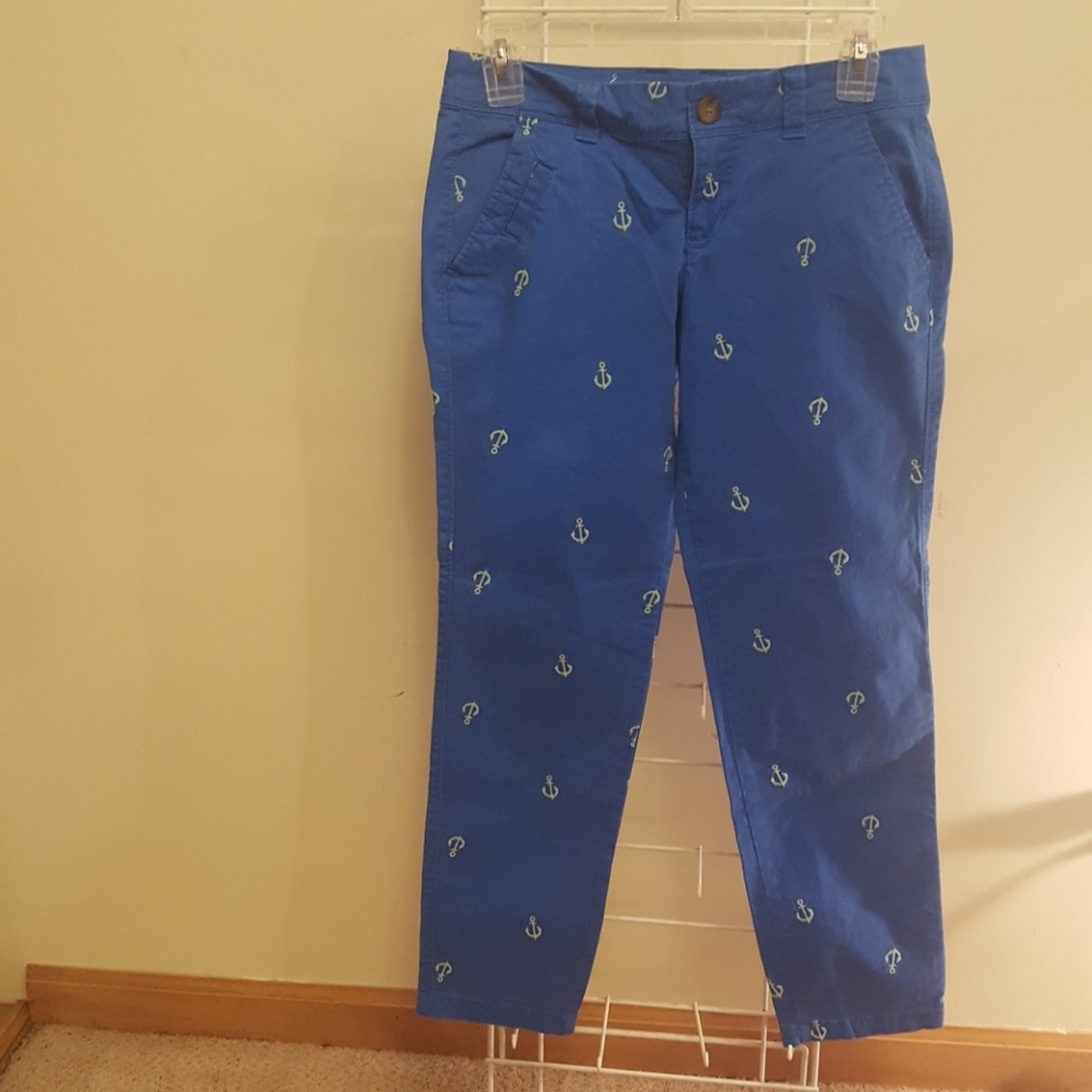 🎁Old Navy Blue Green Anchor Pattern Regular Pants